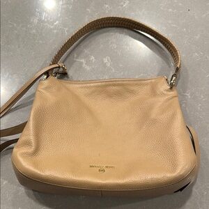 Michael Kors Beige Leather Shoulder Bag Braided Handle